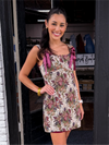 Jules Tapestry Color Block Bow Dress