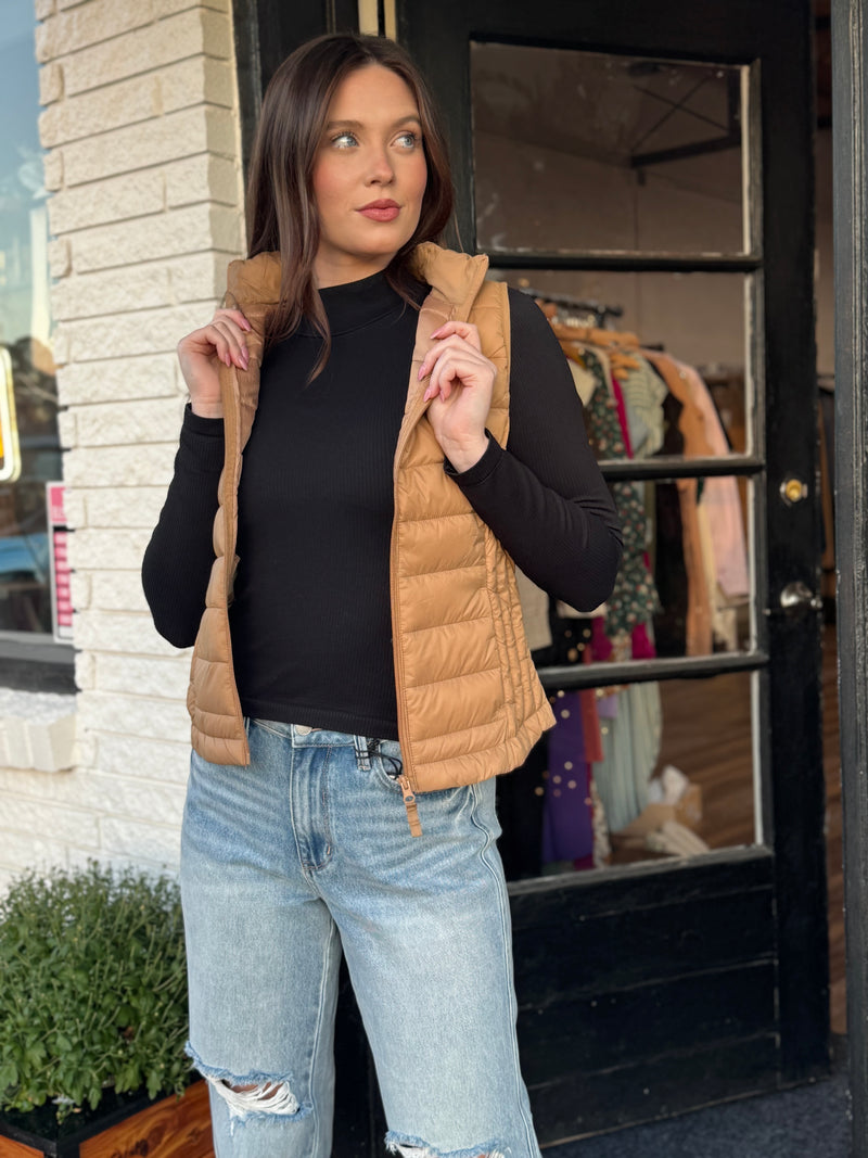Solid Puffer Vest