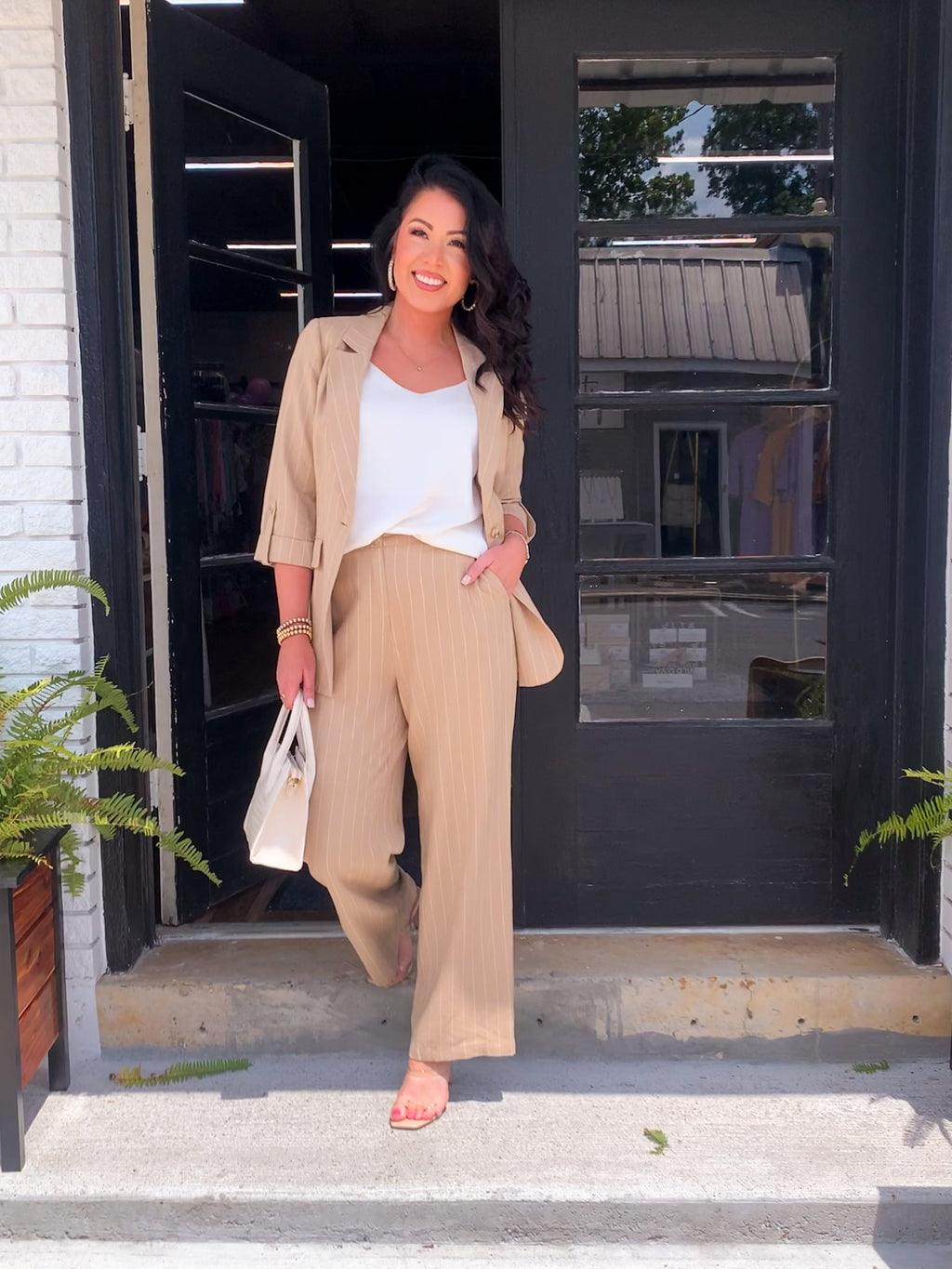 Linen Pin Striped Pants