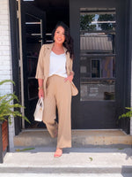 Linen One Button Rolled Blazer