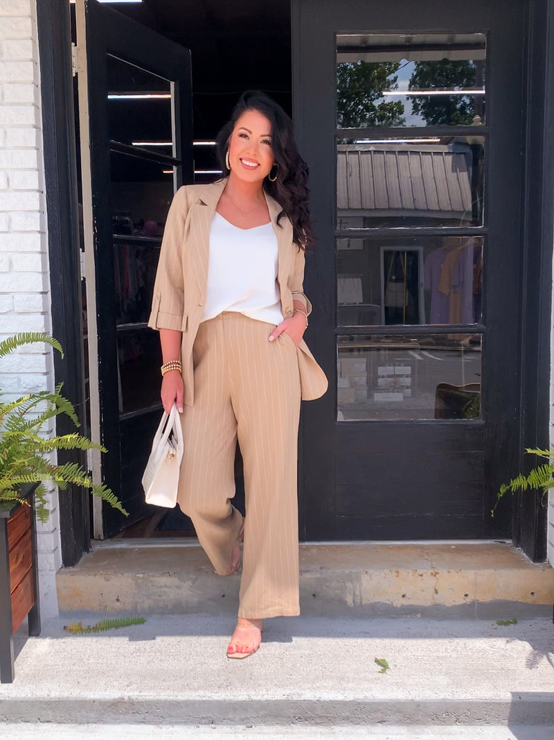 Linen One Button Rolled Blazer