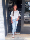 Woven Airflow Ruffle Top