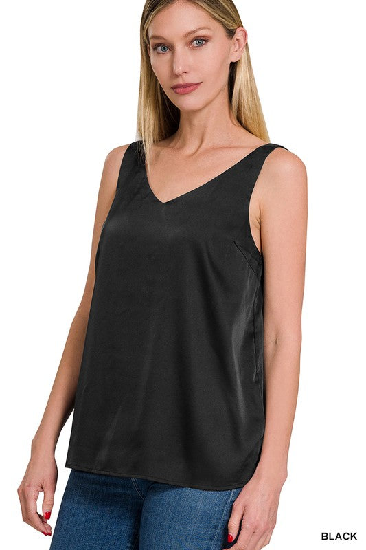 Satin Vneck Cami Tank