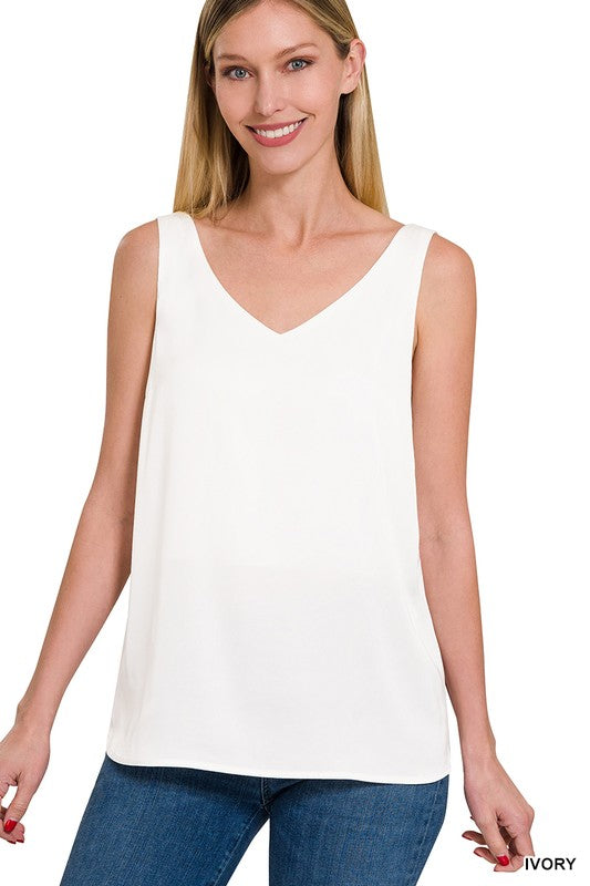 Satin Vneck Cami Tank