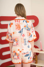 Floral and Fruit Button Shirt