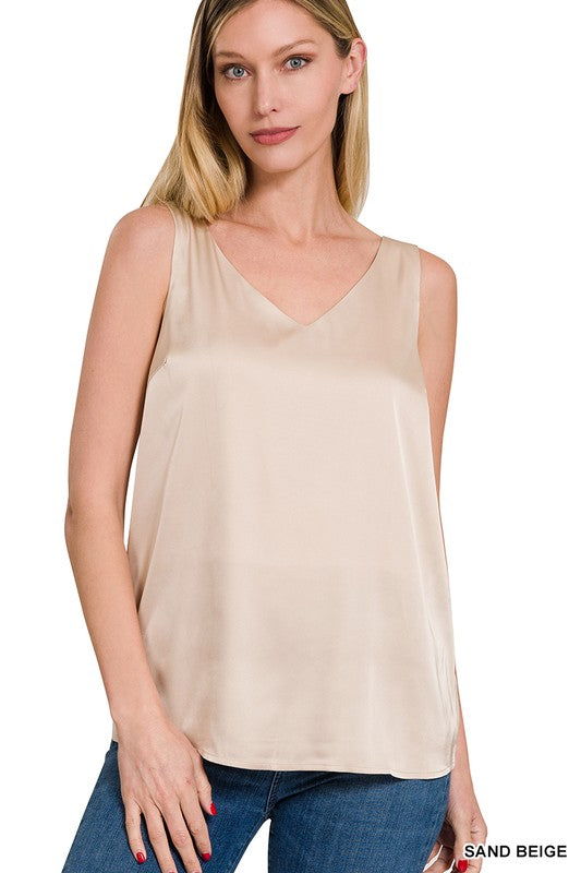 Satin Vneck Cami Tank