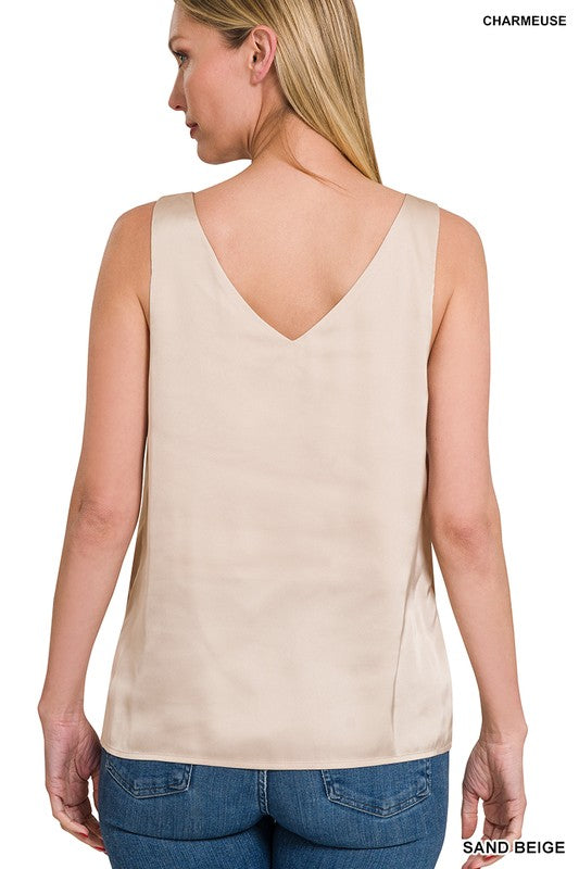 Satin Vneck Cami Tank