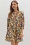 Botanica Rose 3/4 Sleeve Dress