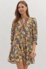 Botanica Rose 3/4 Sleeve Dress