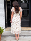 Right Where She Is Puff Sleve Midi Dress