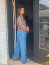 Chambray Elastic Wide Leg Pants
