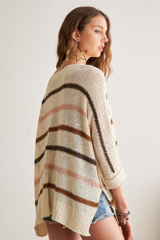 Free Spirited Multi Color One Size Sweater