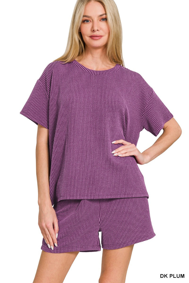 Corded Rib Short Set