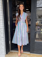 Step Into Spring Striped Midi Dress