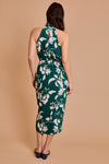 Halter Neck Floral Midi Dress