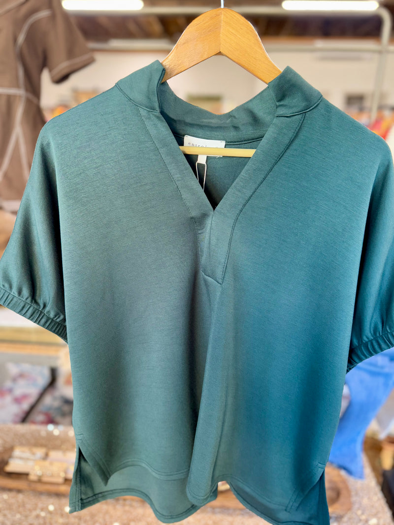 Forest Bloom Scuba Blouse