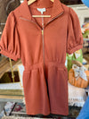 Fran Luxe Rust Zipper Dress