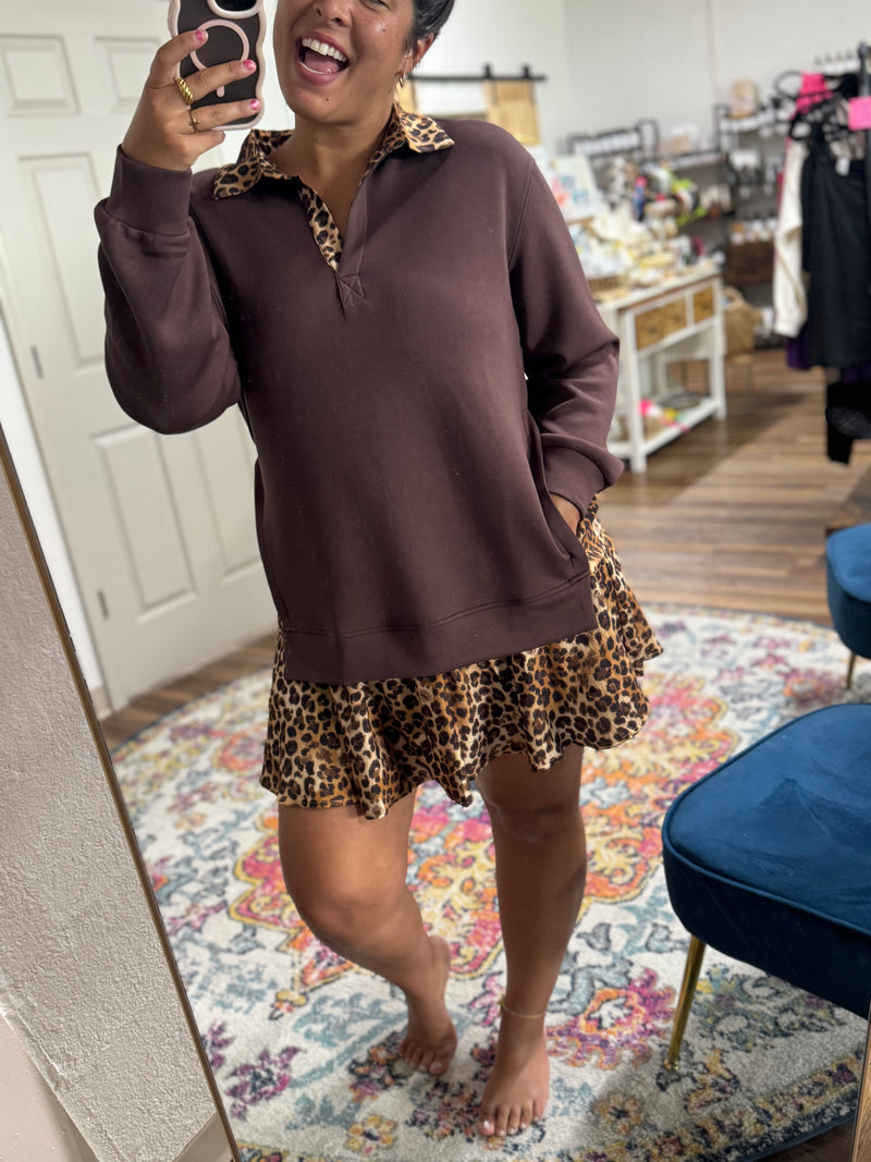 Here Lately Pullover Mini Dress