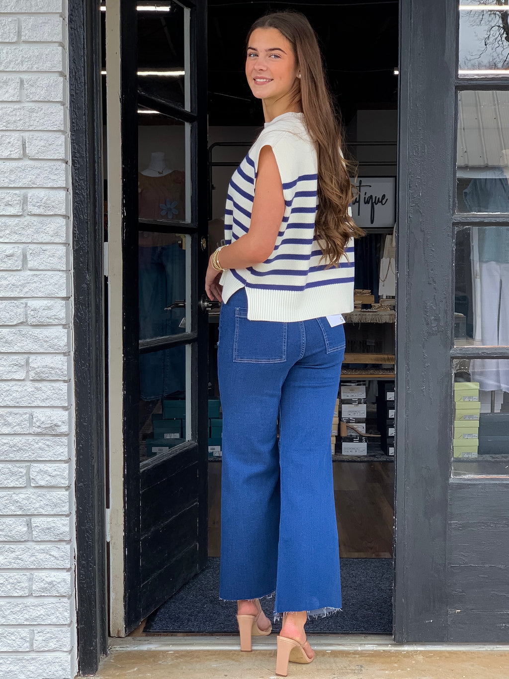 High Waist Wide Leg Stright Denim Pants