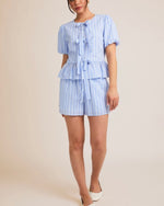 Santorini Blue Stripe Shorts