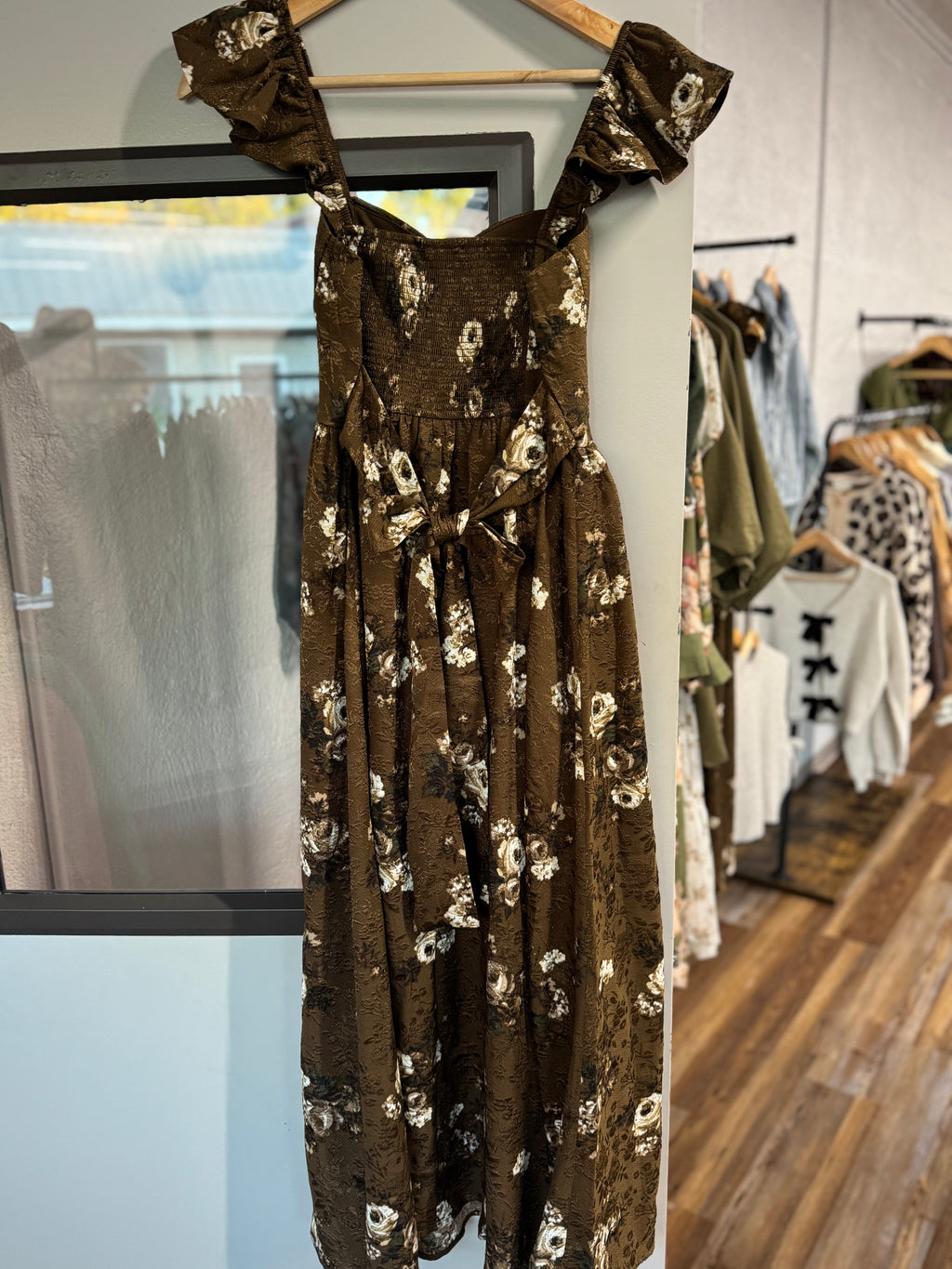 Harvest of Hope Floral Corset Midi Dress
