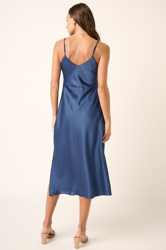 Satin Wedding Guest Midi Dress