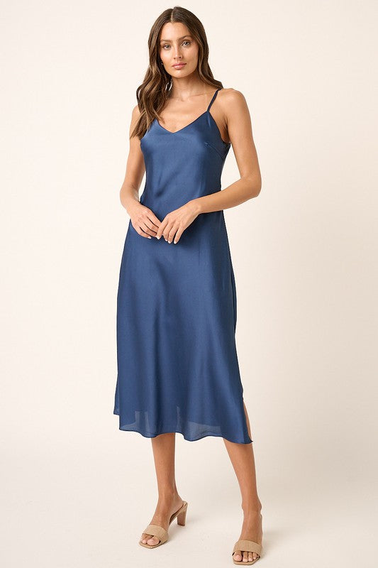 Satin Wedding Guest Midi Dress