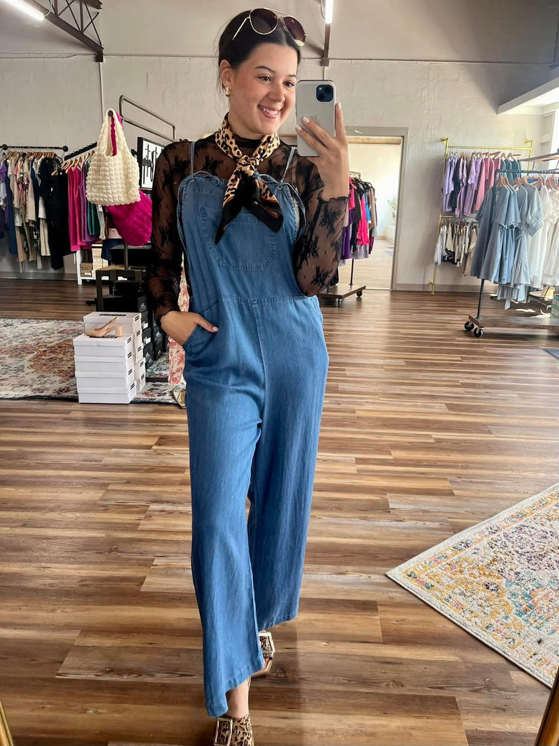 Chambray Enzyme Washed Jumpsuit