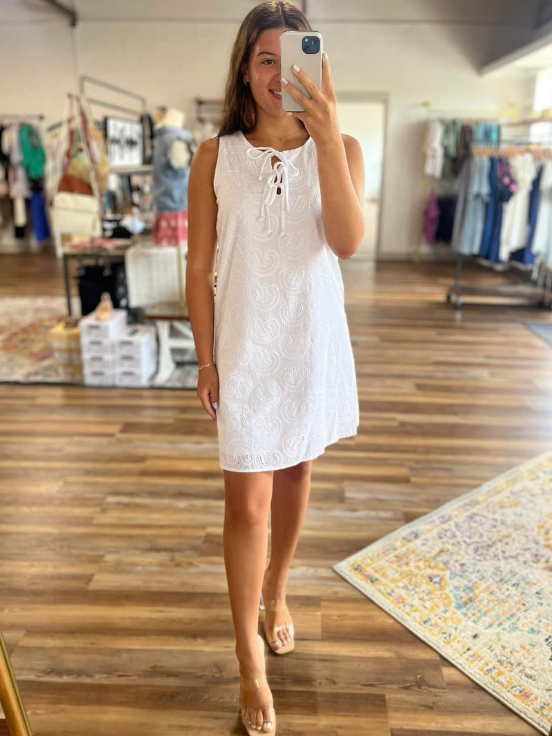 Steely's White Eyelet Mini Dress