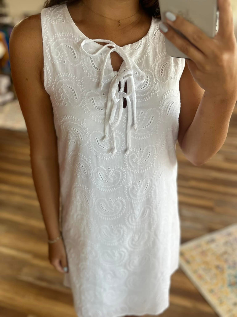 Steely's White Eyelet Mini Dress
