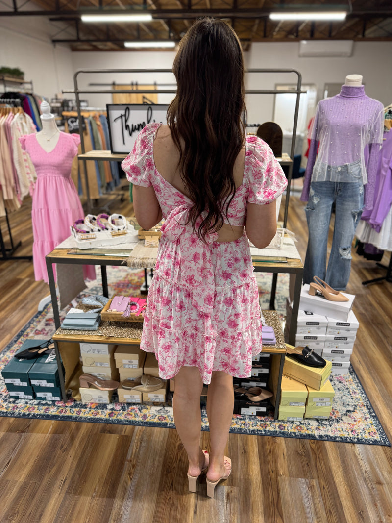Floral Puff Sleeve Mini Dress