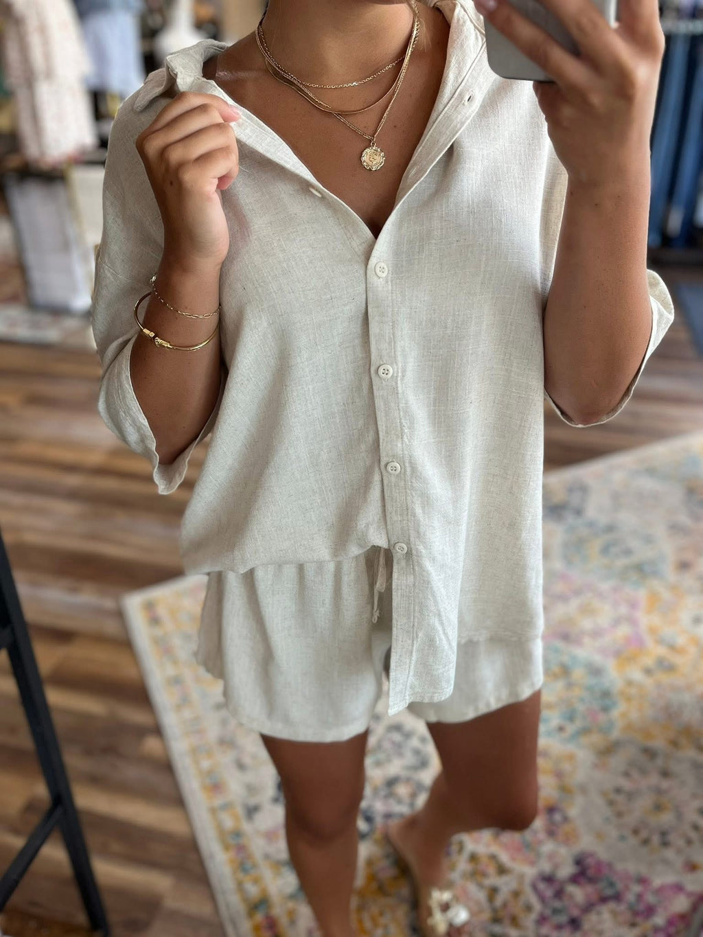 Linen Short Sleeve Set
