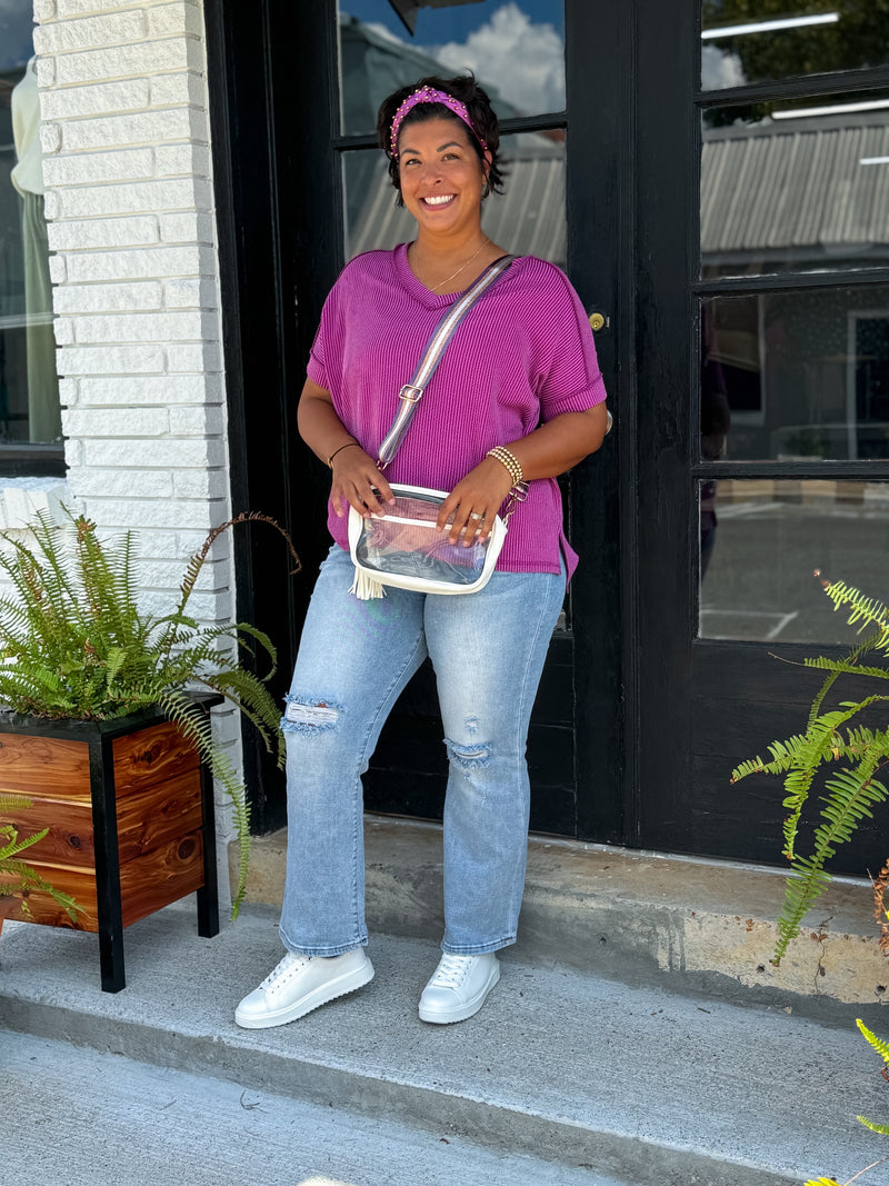 Allie’s Raised Rib Vneck Top