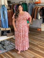 Short Sleeve Smocked Floral Maxi Dress