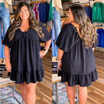 Tie Back Black Dress