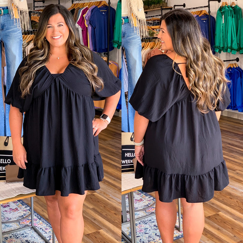 Tie Back Black Dress