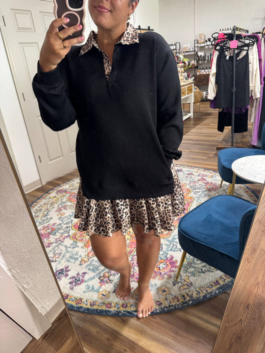 Here Lately Pullover Mini Dress