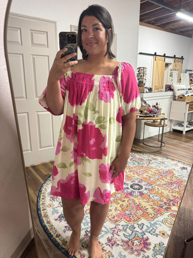 Flo's Watercolor Floral Print Dress