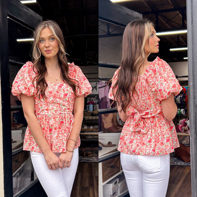 Sweetheart Floral Smocked Top