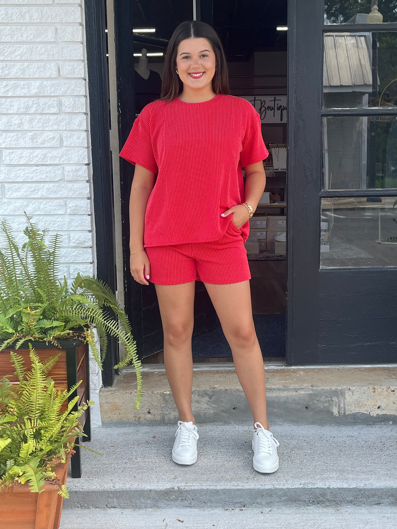 Corded Rib Short Set