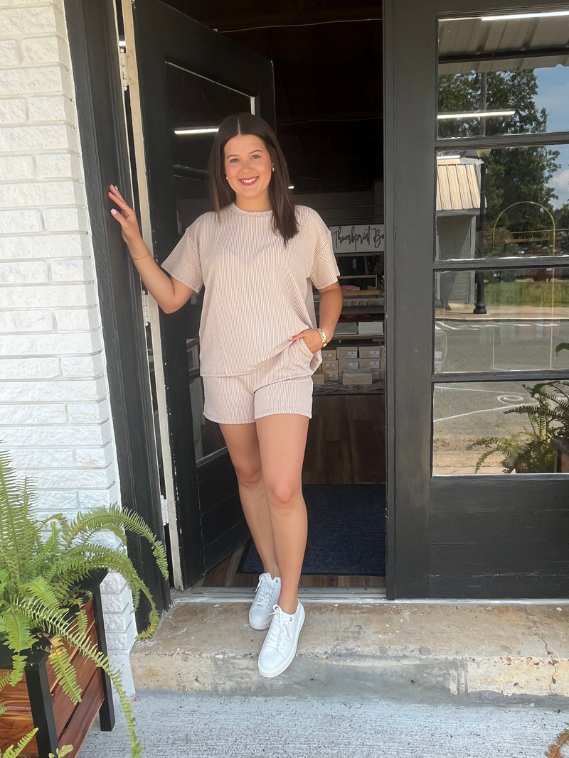 Corded Rib Short Set