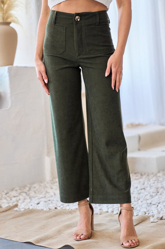 Wanting More Olive Corduroy Pants