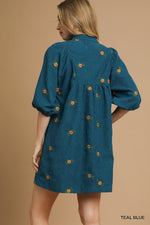 Strength In Stillness Floral Corduroy Dress