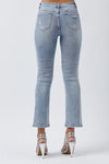 Curvy Mid Rise Straight Leg Risen Denim