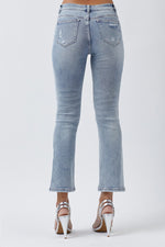 Curvy Mid Rise Straight Leg Risen Denim