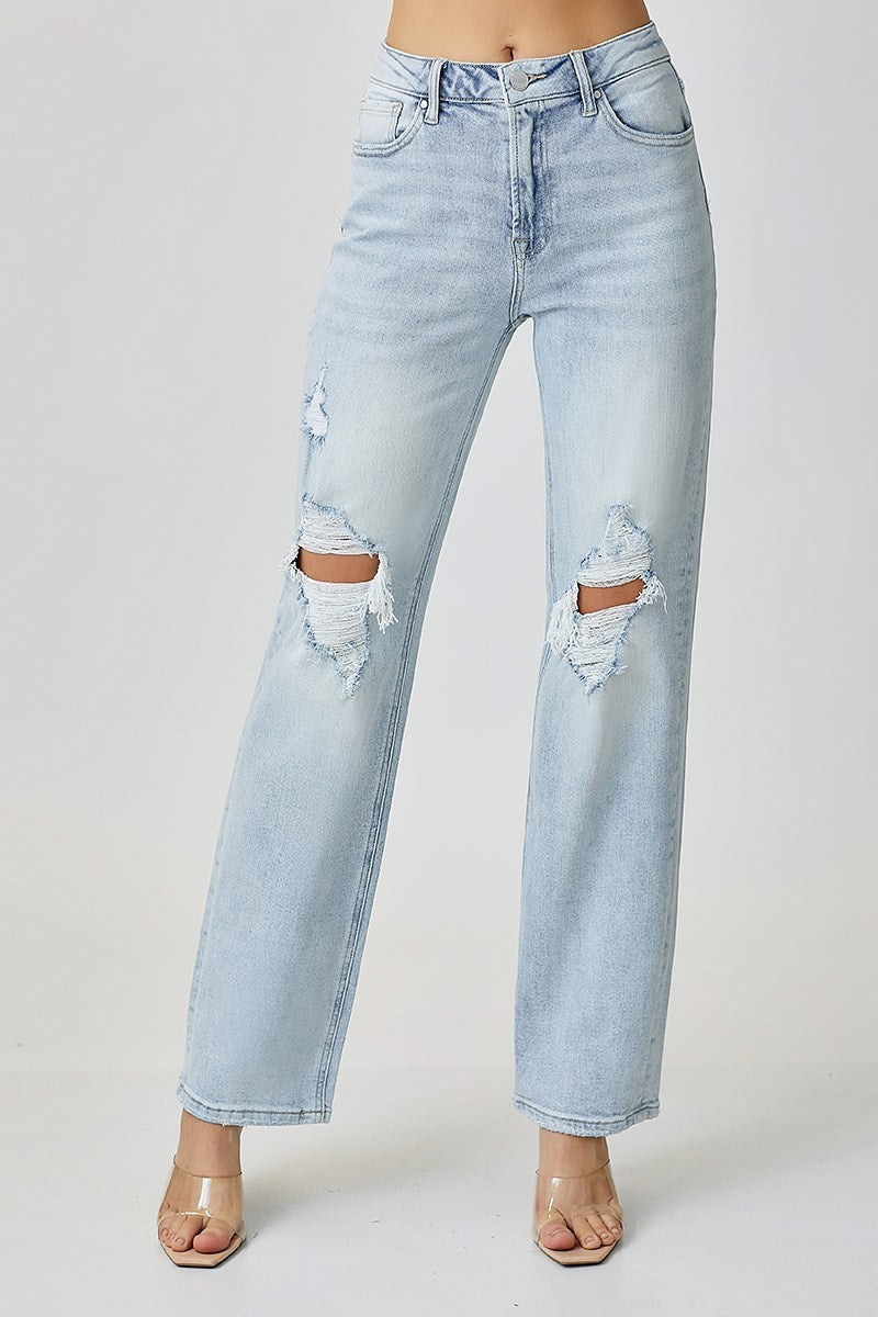 Arlo's High Rise Straight Distressed Jean