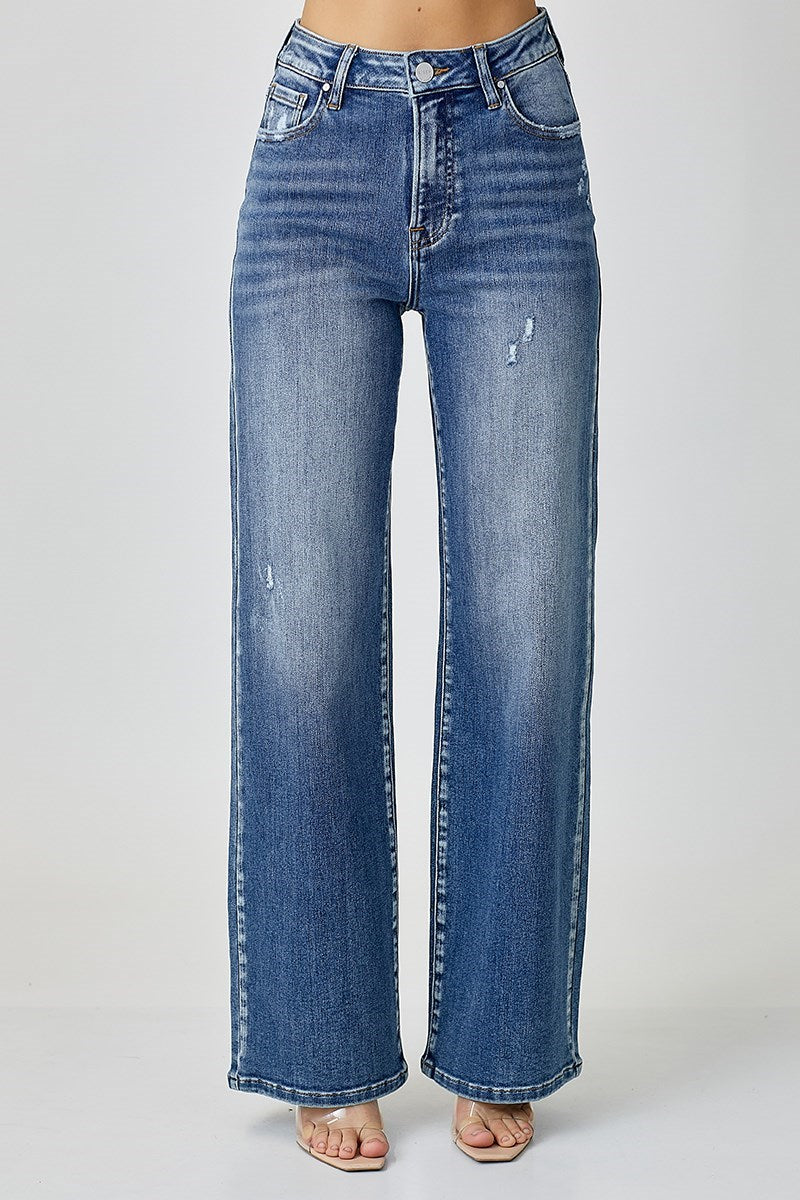 Curvy High Rise Wide Leg Denim