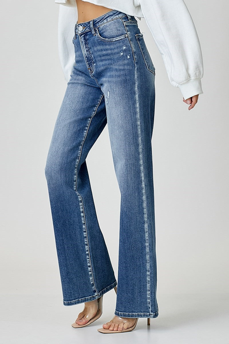 Curvy High Rise Wide Leg Denim