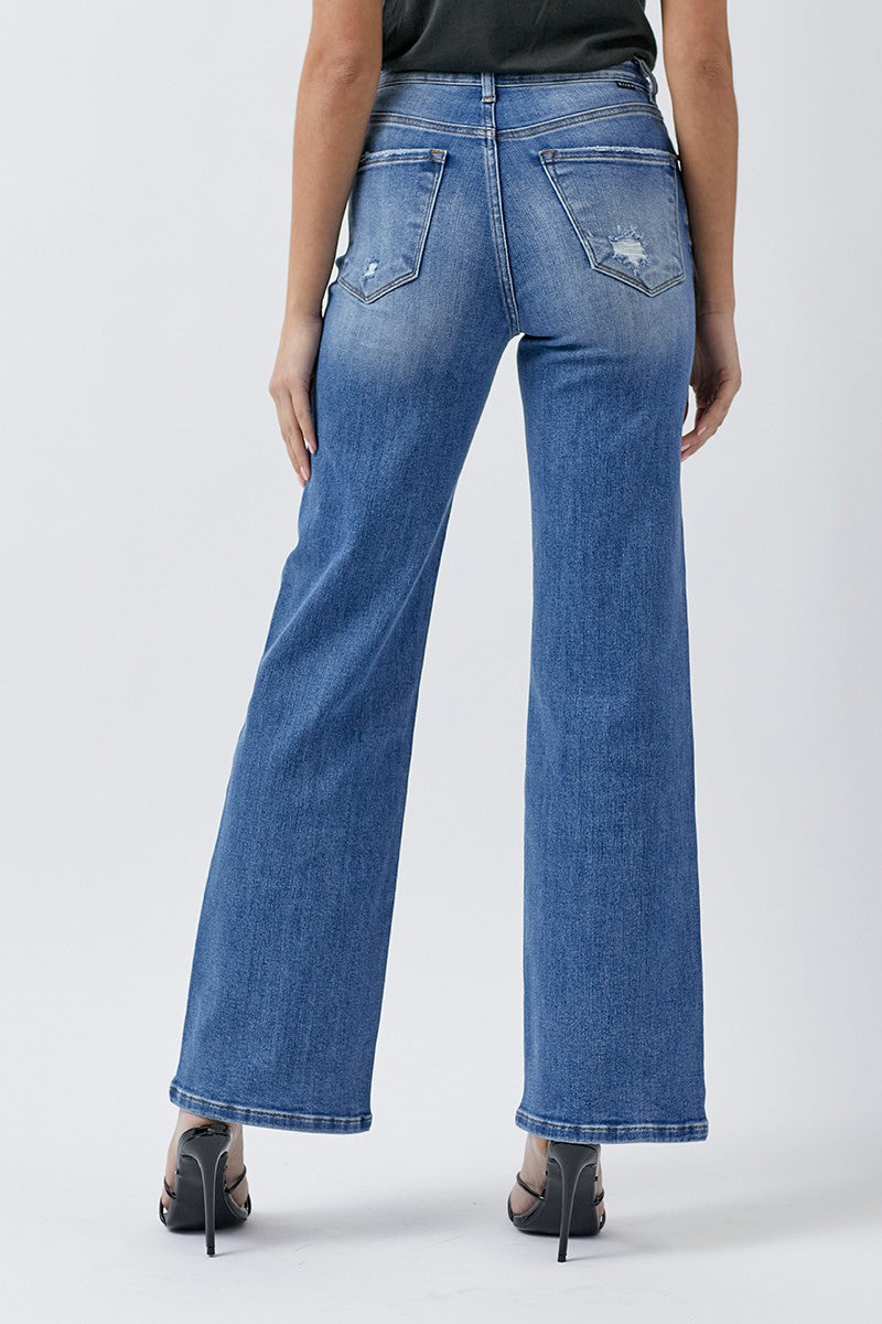 Curvy High Rise Wide Leg Denim