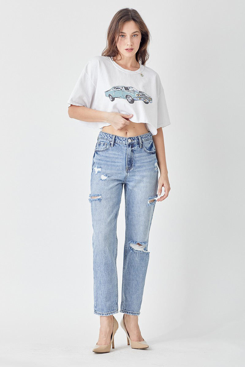 High Rise Barrel Risen Denim